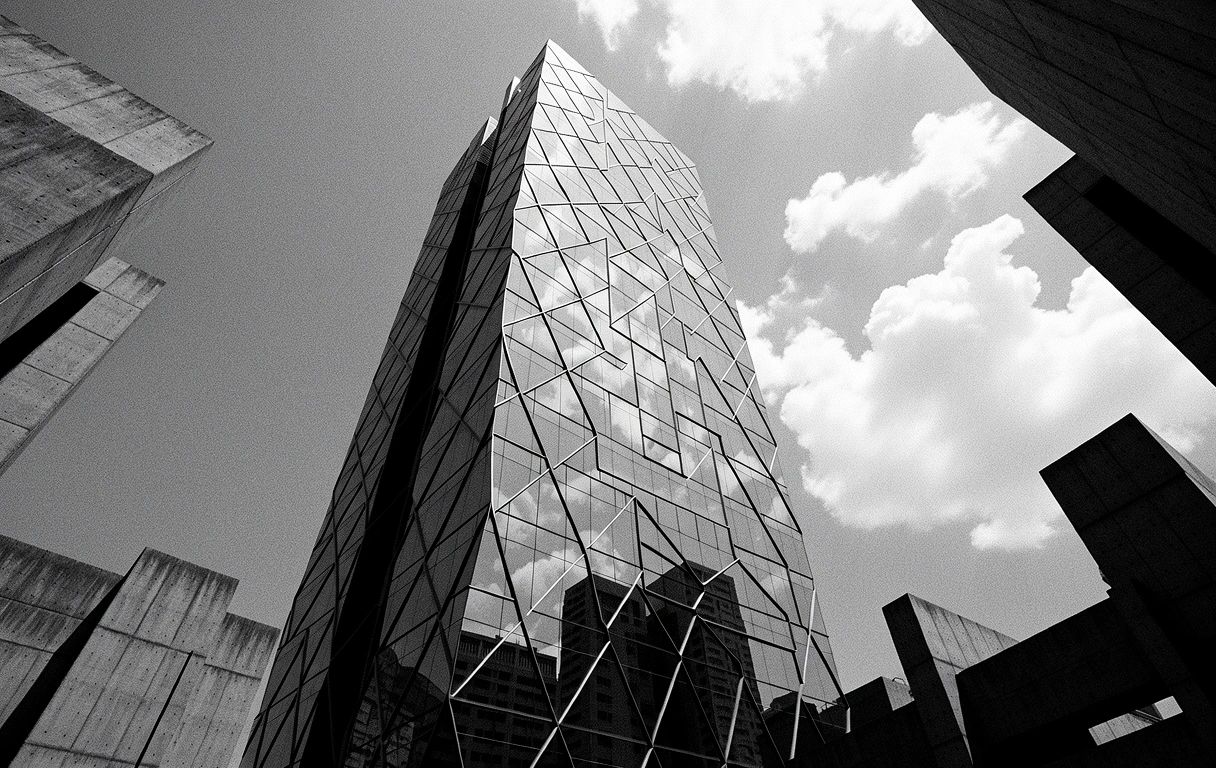 Architectural perspective of modern Jakarta